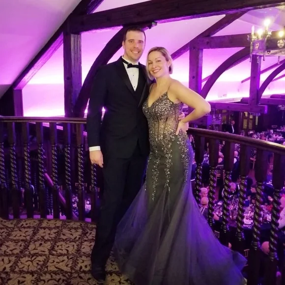 Jovani Black and Silver Embellished Prom Dress - Picture 5 of 9